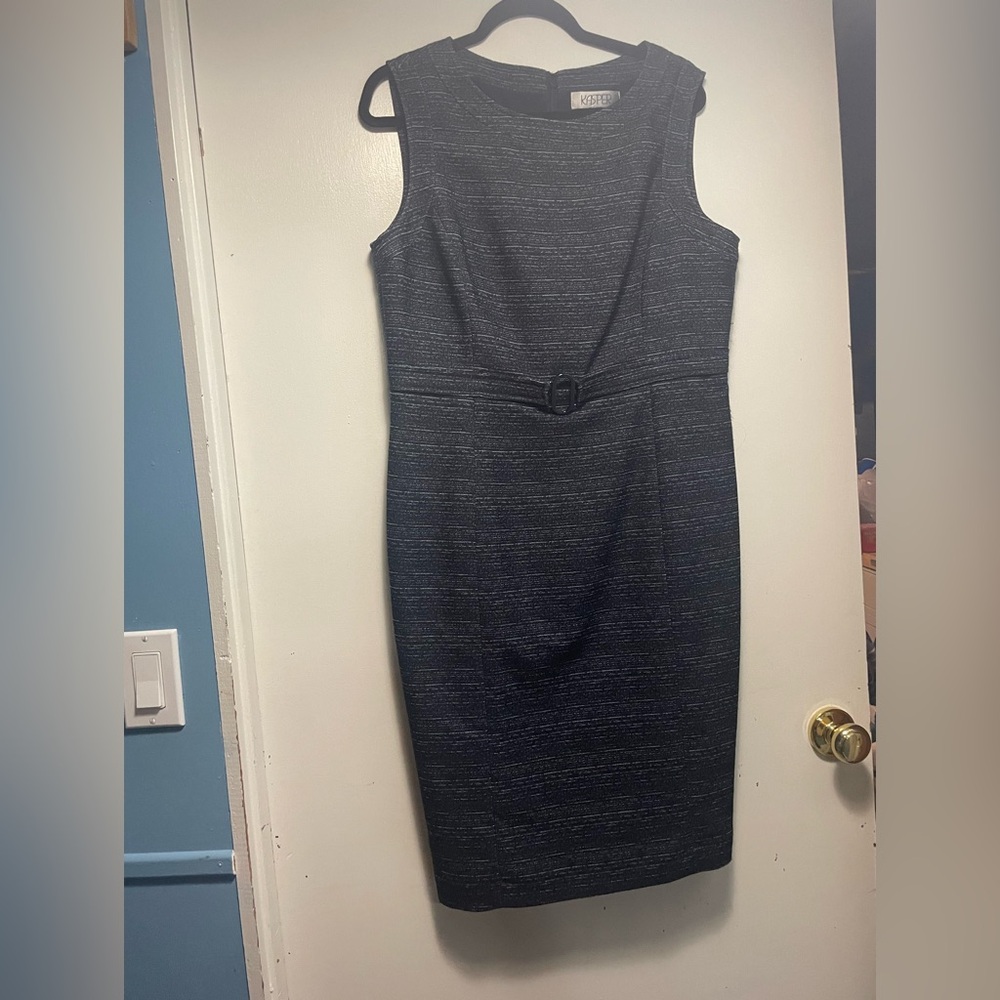 Kasper Blue Sleeveless Midi Dress